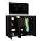 Tuhome Letna Double Door Cabinet Dresser, 2 Drawers, 4 Interior Shelves, 3 Cabinets With Door, Rod, Black CLW6470 - alternate 6